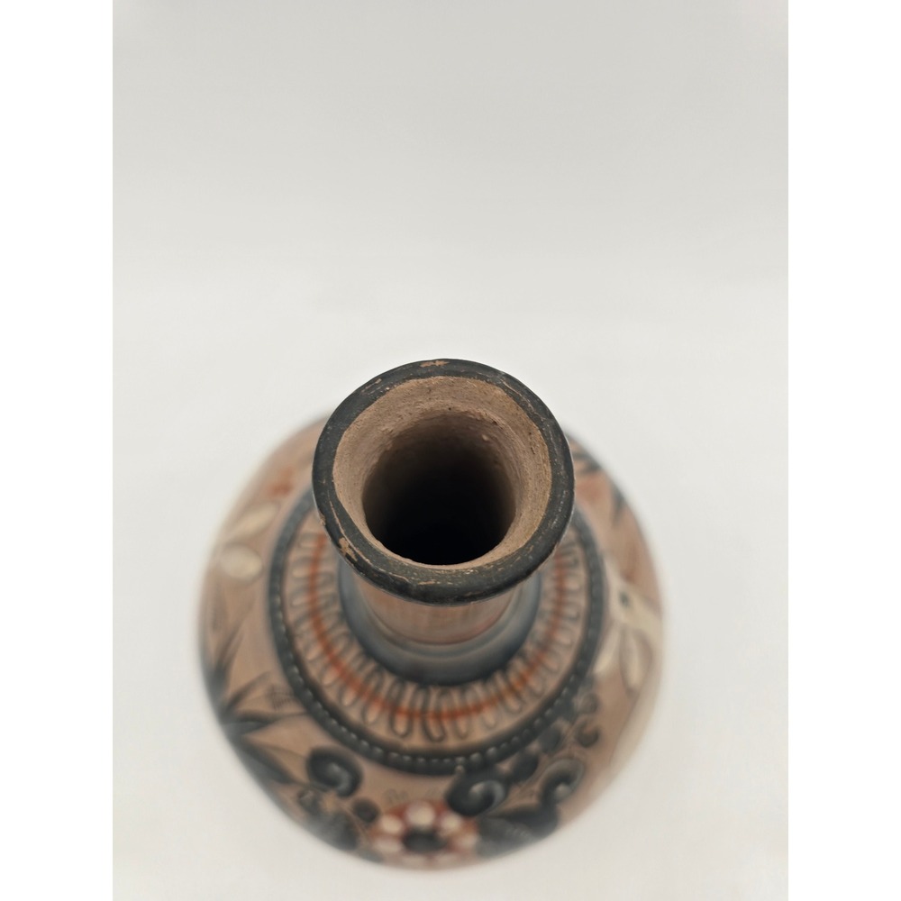 Vintage Tonala Mexico Pottery Vase Burnished Deer Rabbit Folk Art Mid Century - Picture 10 of 14